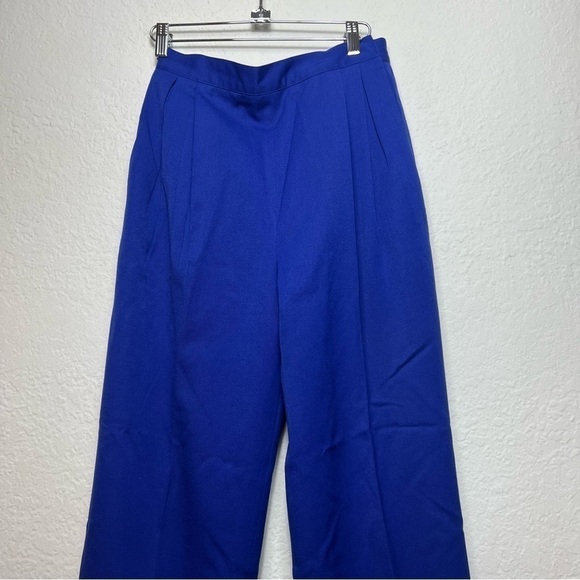 Vintage Christian Dior Blue Pleated Wool Pants - Picture 10 of 11
